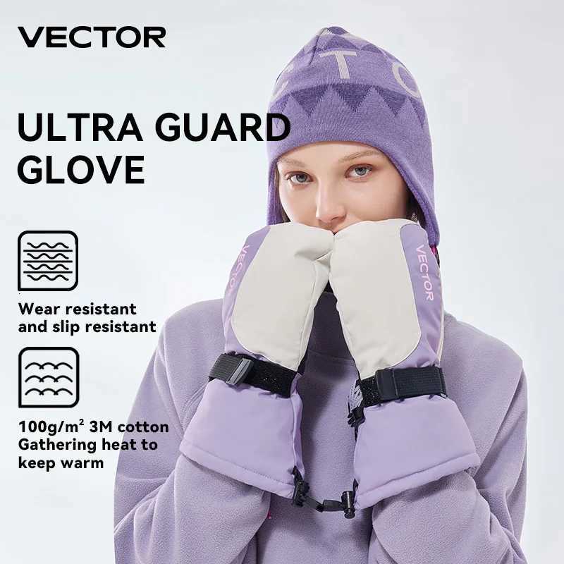 Ski Gloves Vector Women Men Outdoor Double Board Snowboard Kevlar Waterproof Wear-resistant Semi Detachable Gloves 3M Cotton Winter Gloves Q260923