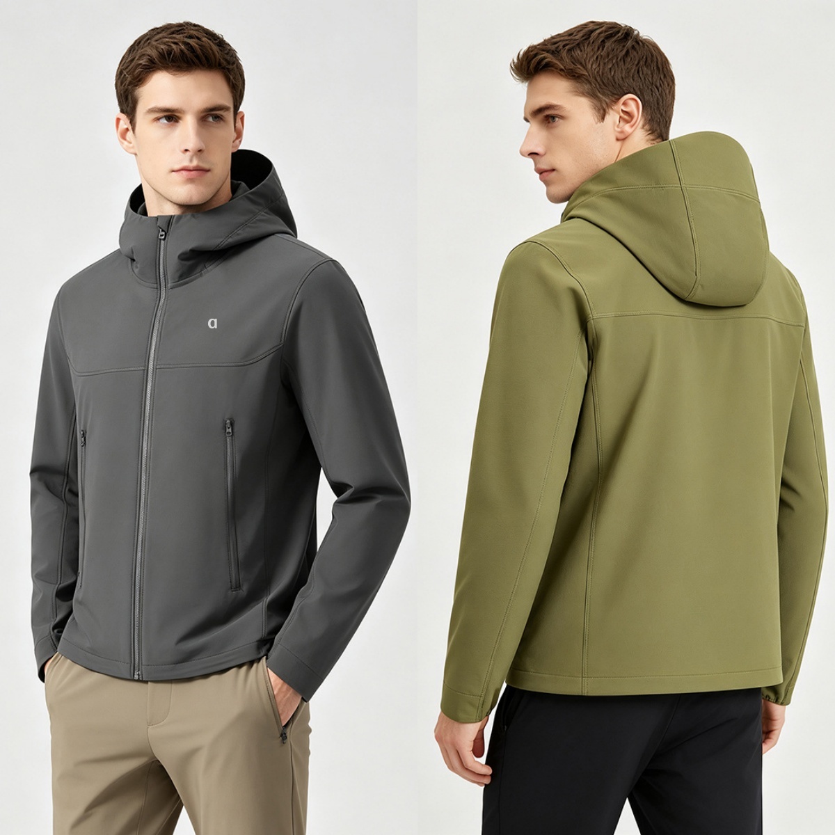 A3024 Veste à coque souple coupe-vent et résistante à l'eau pour l'escalade et la randonnée Haut de sport pour hommes pour la salle de sport et l