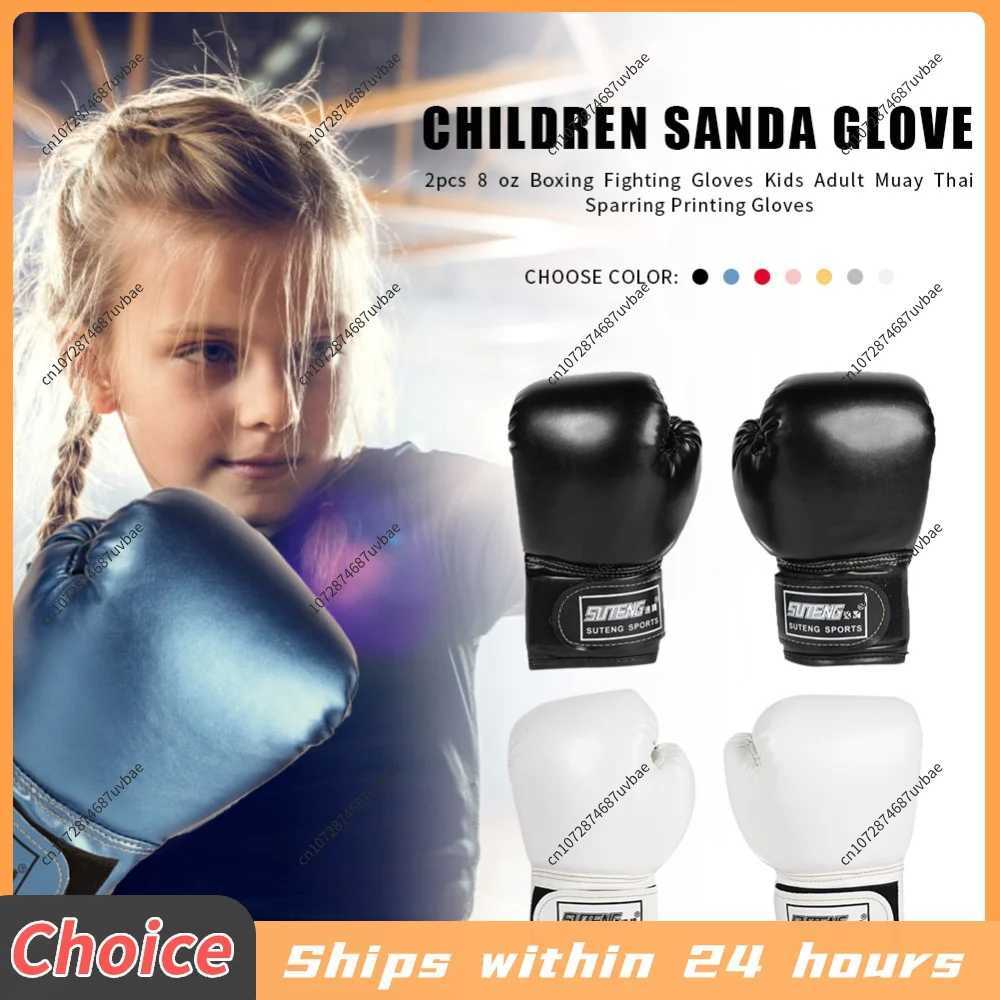 Gear 5-12YRS Professional Boxing Protective Training Sparring Gloves PU Leather Kids Breathable Muay Thai Punching Karate Training Gloves N260923