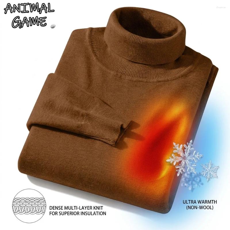 Warm Knitted Turtleneck Sweater Thick Winter Pullover For Men Anti-pilling Solid Color Sweatshirts Coats Autumn Streetwear