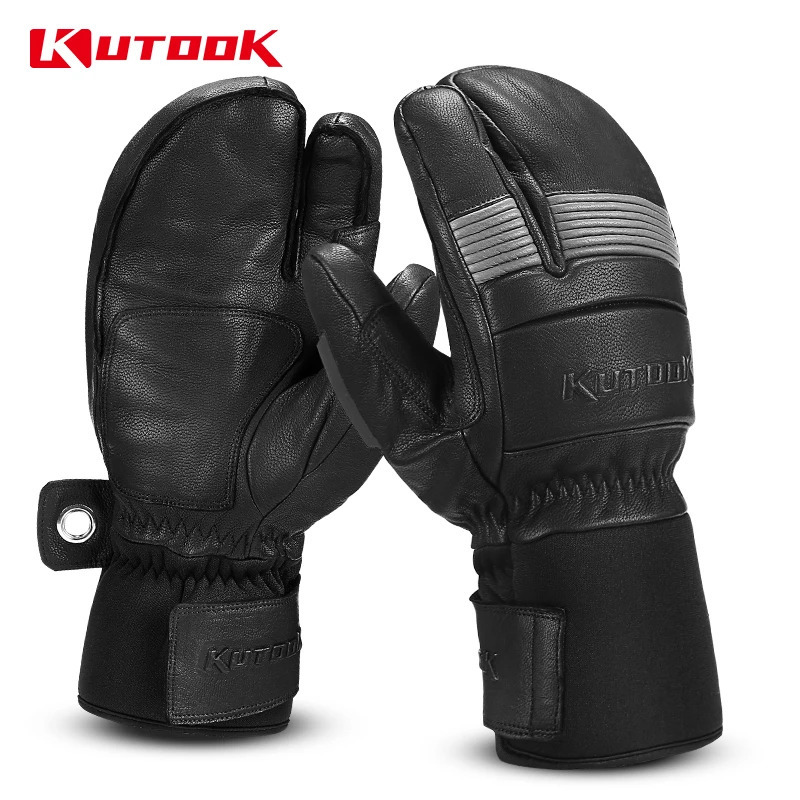 KUTOOK Winter Ski Gloves Thermal Skiing Snowboard Mittens Leather Outdoor Snow for Protection Accessories 260923