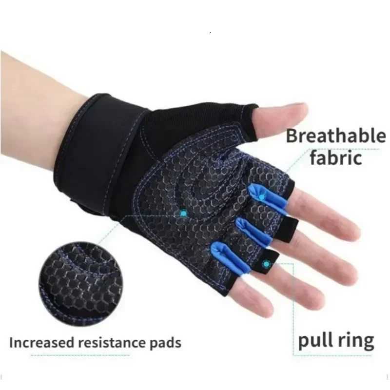 Gear Fitness Half-finger Gloves Protective Sports Exercise Men Women Protective Anti-slip Wrist Guard Barbell Cycling Equipment Training Gloves N260