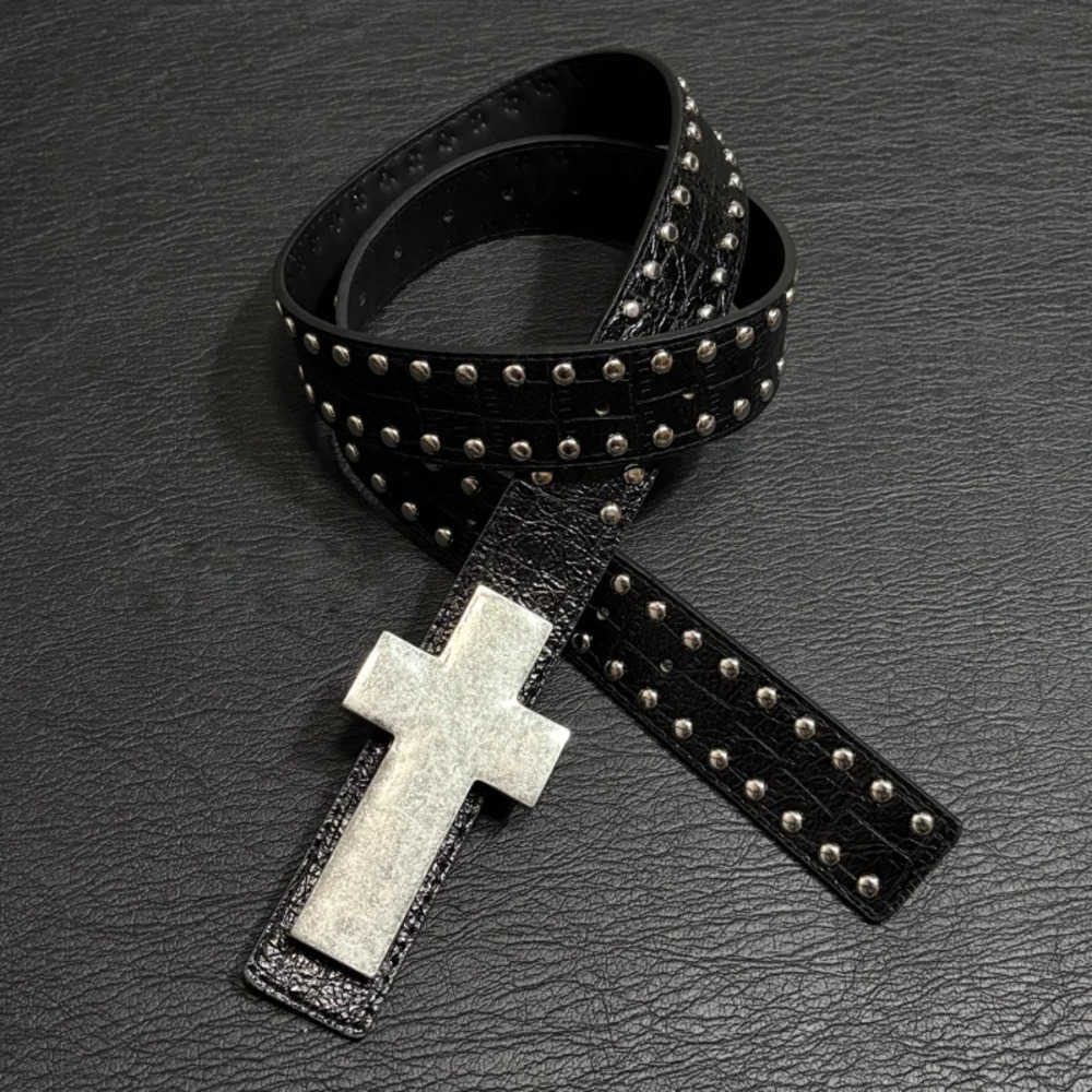 Studded Punk Belts Subculture Cross Belt Burst Pattern Hip Hop Street Style Men's Rock Party Music Festival Gothic Street Accessories J260923