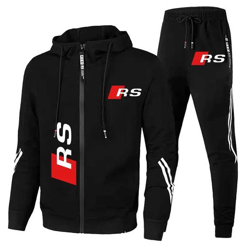 Autumn Winter Men's Clothing Tracksuit Audi RS Print Sportswear Sweatshirt+Pants Sweat Suit Casual Audi Sports Hoodie Suits T260924
