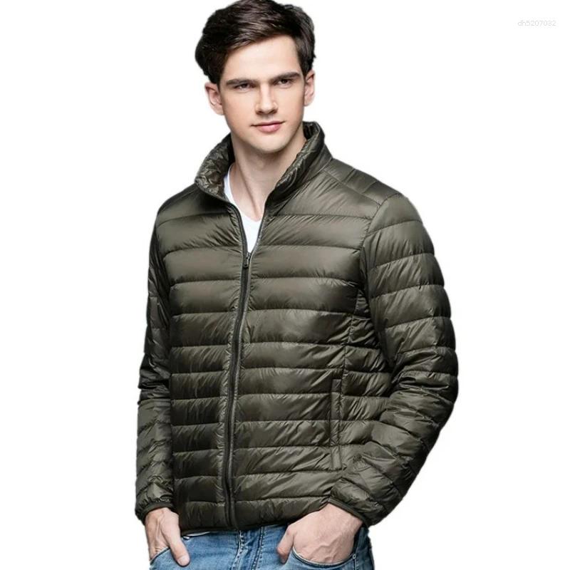 Autumn Winter Man 90% Duck Down Jacket Ultra Light Thin S-5XL Spring Jackets Men Stand Collar Outerwear Coat