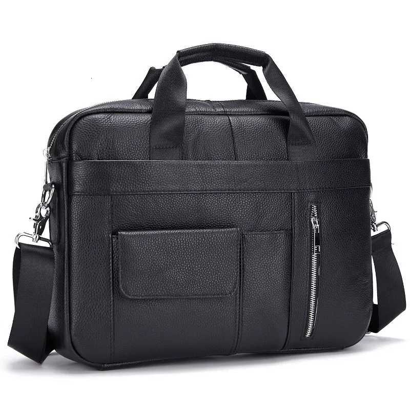 Briefcases Real Leather Handbag for Men Genuine Leather Briefcase Male Large Business Messenger Bag Men's Cowhide Shoulder Bag Totes H260923
