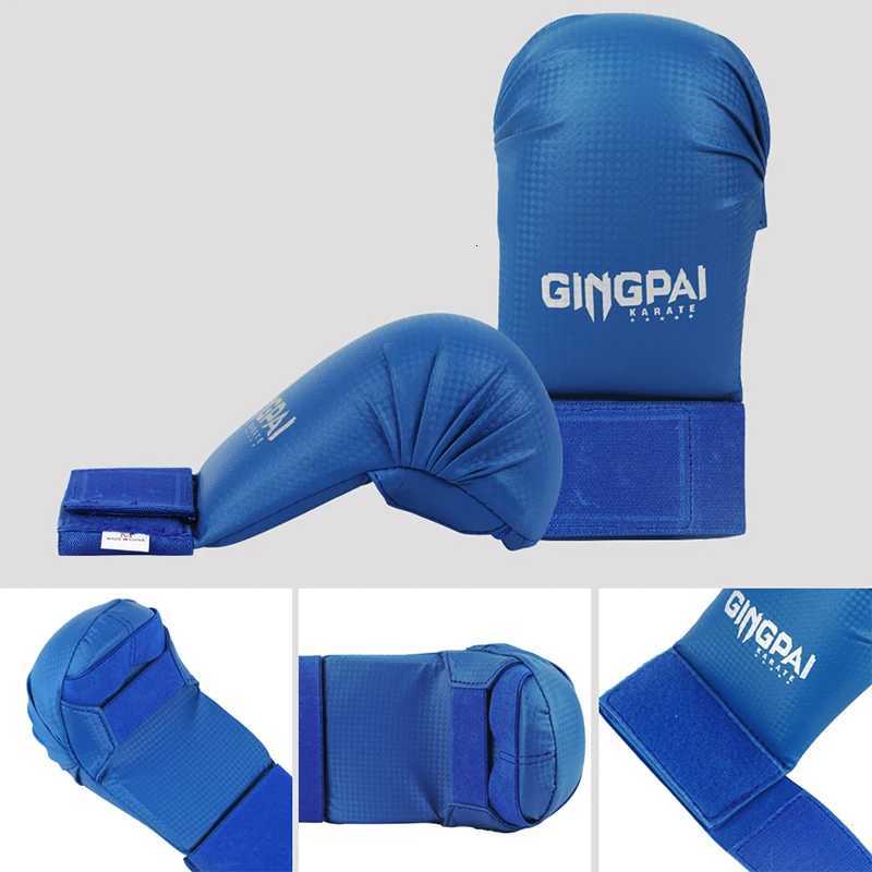 Professional GINGPAI Protective Karate Gear Gloves Adult Men and Women Fighting Boxing Gloves MMA Sanda Muay Thai Training Gloves Red Blue N260923