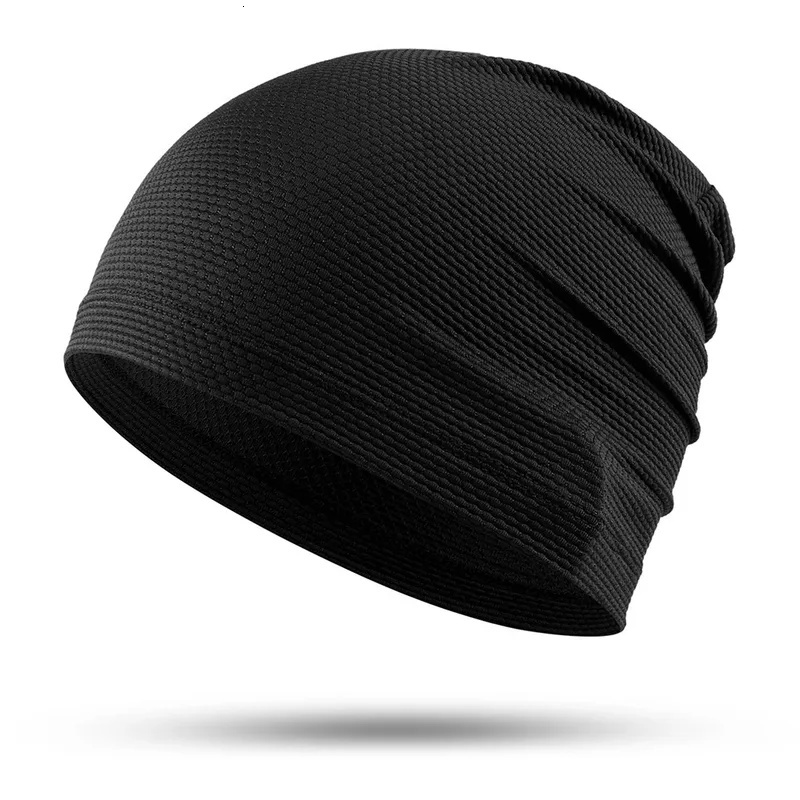 High-quality Dark Grey Sweat Wicking Sports Headwear, Breathable Thin Summer Beanie Bandana for Running Cycling Cold Weather Use