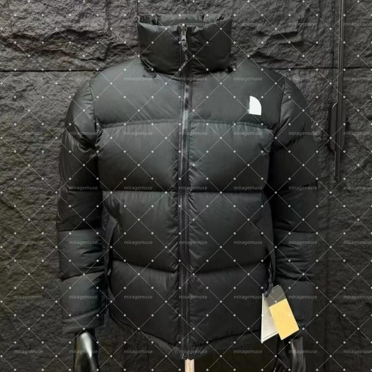 Puffer Jacket Mens Winter Jacket Men Winter Puffer Coat Letter Graphic Embroidered Stand Collar Full Zip Cotton Jacket Thick Warm Fashion Outerwear