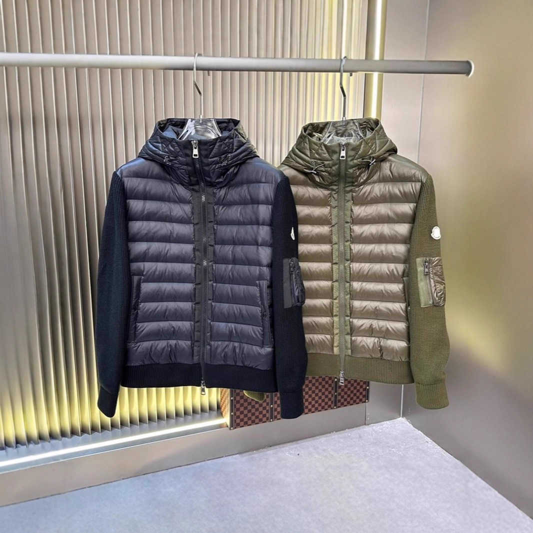 New M Knitted Patchwork Casual Down Jacket Men's White Duck Down Warm Fashionable Slim Fit Down Coat T260924