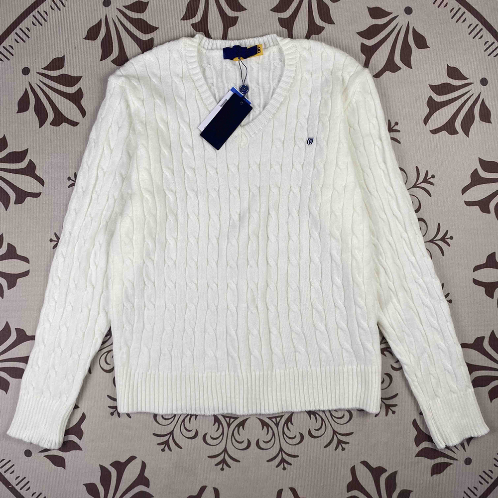 Pop Designer Womens Knitted Twisted Sweaters V-Neck Casual Polo Embroidery Horse Jumpers Trendy Winter HighEnd Comfortable Cotton Pullover Women Cas