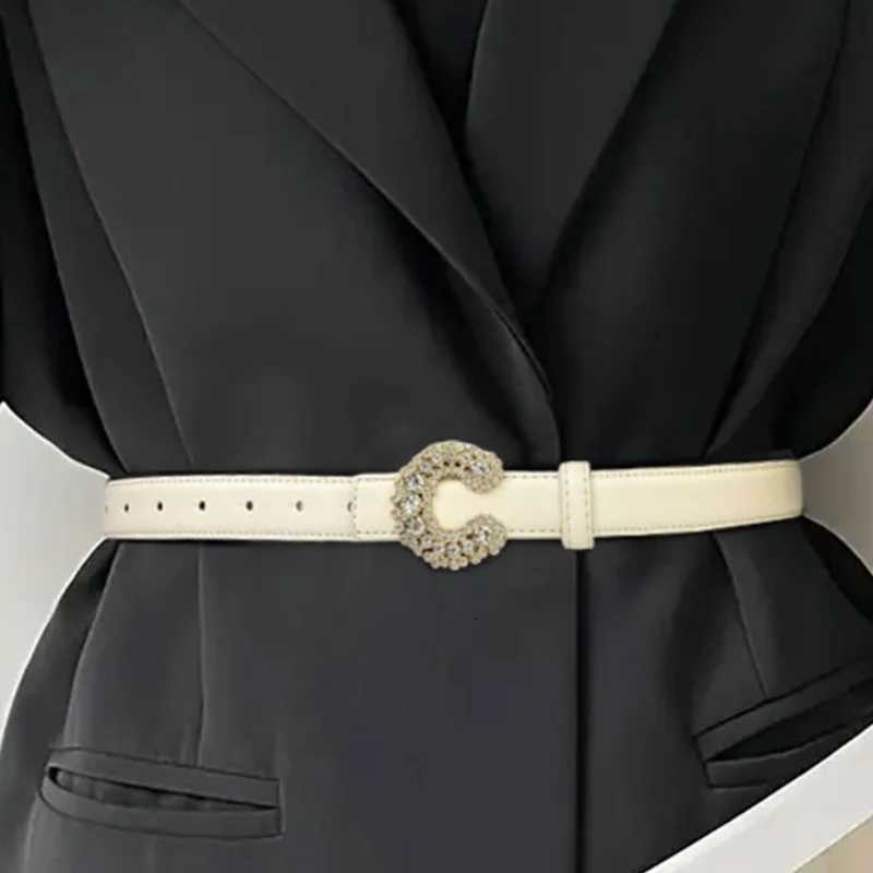 Cinture con fibbia Lusso scintillante C Cinture da donna Cintura in vita regolabile con strass lucidi Stile elegante per jeans da festa Plus Size Re