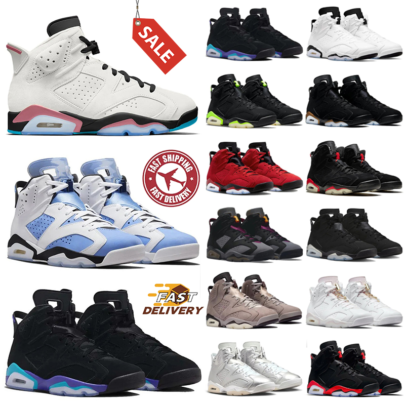 Free shipping designer shoes basketball shoes 6 6s men Black White Blue Grey for mens sneakers trainers sports outdoor shoe 40-47