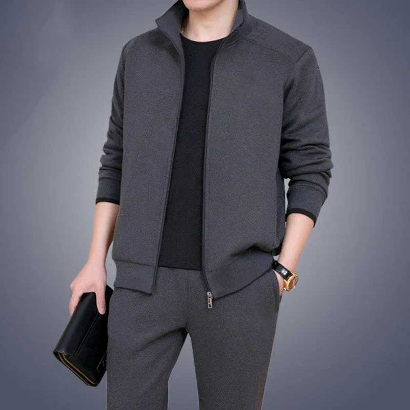 Autumn Winter Men's Casual Jogger Sets Sport Suits Men Sportswear Zipper Sweatsuit Tracksuit Set Man 2 Piece Set Male Tracksuits T260924