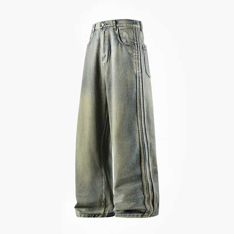 Man Pants Jeans Baggy Jeans Loose Fit Straight Leg High Street Casual Trousers For Men Spring Autumn Trendy Wide Leg S260924DZD0