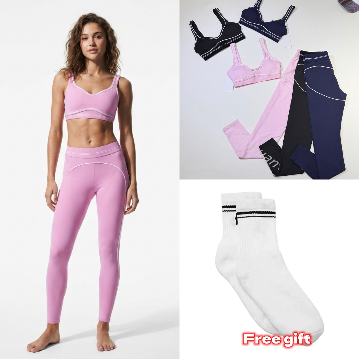 Designer Top 1: 1 Gym Sports sets Yoga Set Sports Heart Throb Bra Leggings Dance Fitness Jogging Sportswear Summer Outfits Alismly women clothes set