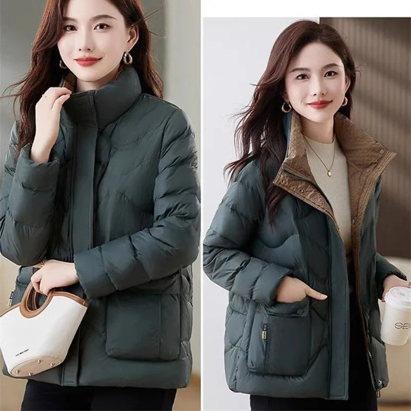 Korean Female Loose Down Cotton Outwear Autumn Winter Ladies Thicken Parkas Jacket 2025 Women Leisure Fashion Short Puffer Coat 260923