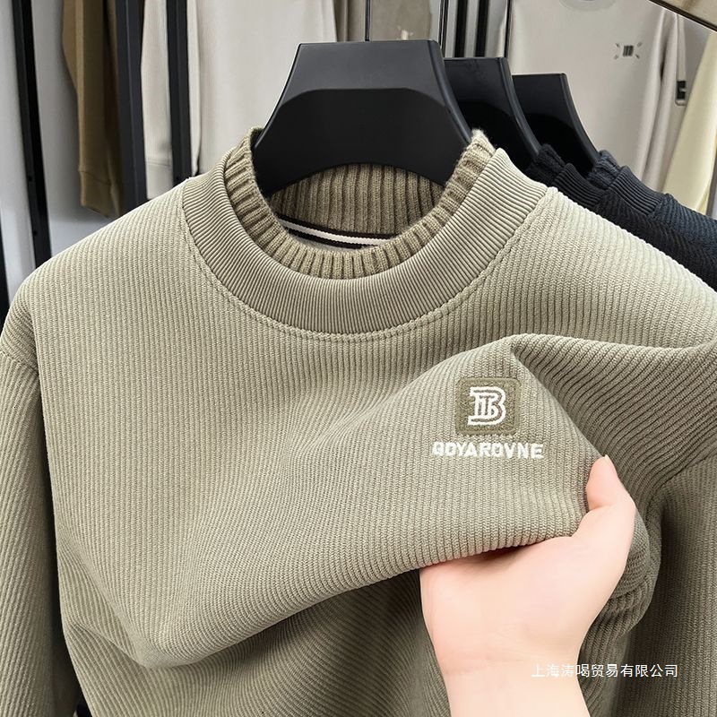 Luxurious Designer Olinniu Men's Pullover With Added Insulation And Thickening For A Semi-high Collar It Is A Warm Winter And Autumn Layering T