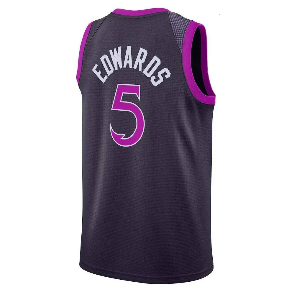 2026 New Anthony Edwards 5 25 26 City Purple New Team Jerseys Basketball outdoor Men Stitched Jersey S XXL Mix Match Order Free Shipping