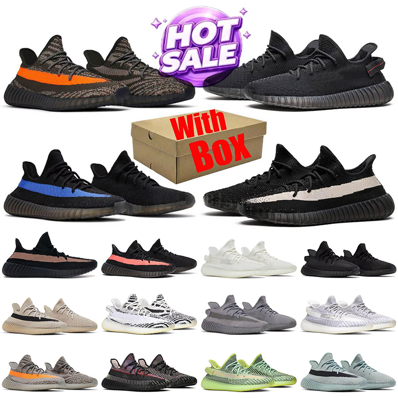 With Box Designer Running Shoes Boost Onyx Bred Cream White Breathable Sneaker Classic Outdoor Sports Mens Womoens Big Size Trainers Chaussures EUR4