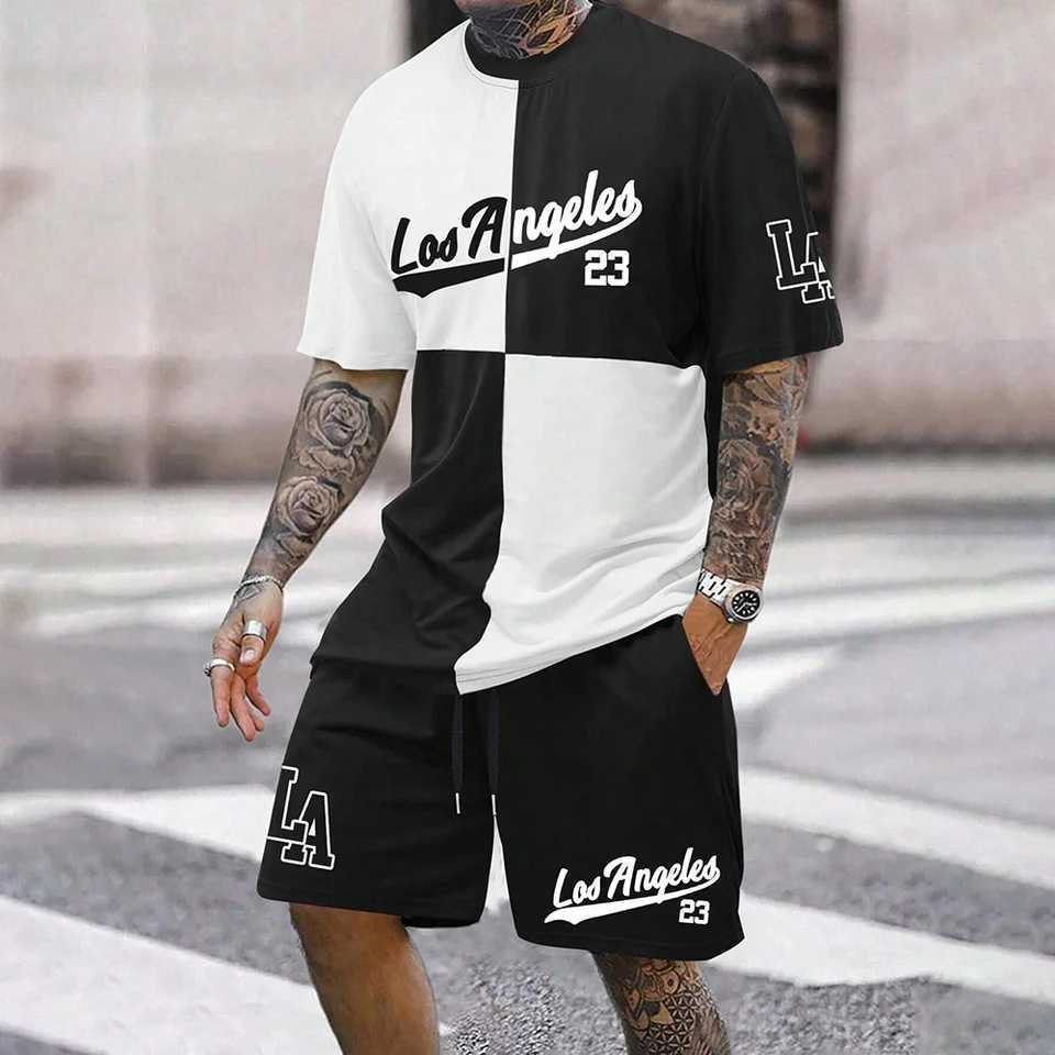 2024 New Fashion 3D Printed Men's Suit Oversized Clothing Short Sleeve Shorts Suit Men's Sportswear Summer Casual Suit T260924
