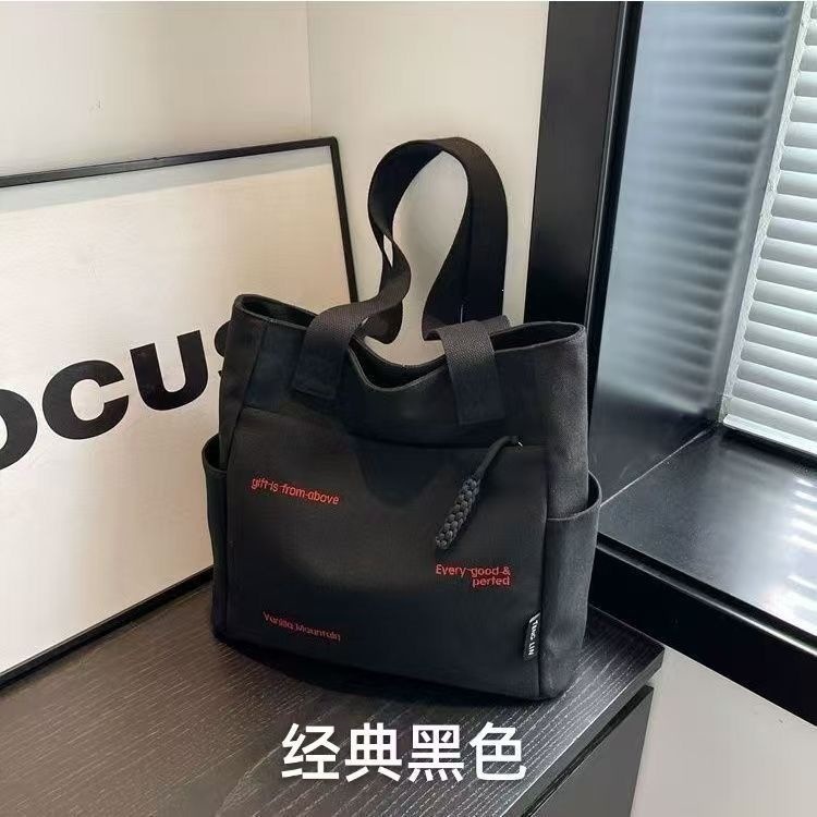 Luxury Brand Designer Bag Canvas Bag INS New Versatile Thickened Single Shoulder Large Capacity Student Simple Commuter Handbag Class Tote