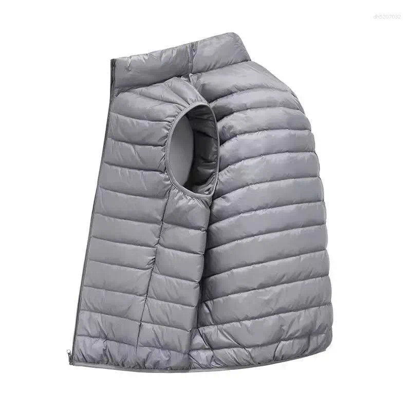 Mens Vest Jacket Warm Sleeveless Jackets Winter Waterproof Zipper Coat Autumn Stand-up Collar Casual Waistcoat Brand Clothing