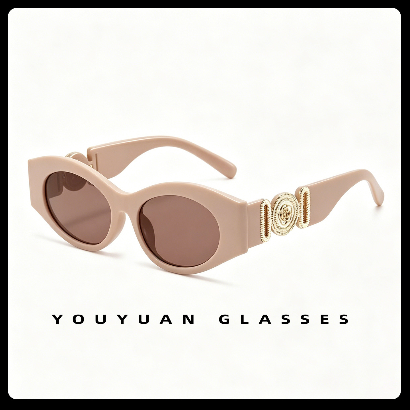 Premium Brand Designer Sunglasses American Retro Cat-Eye Women, New High-End Design, Suitable For Square And Round Faces, Travel UV Protection Sungl