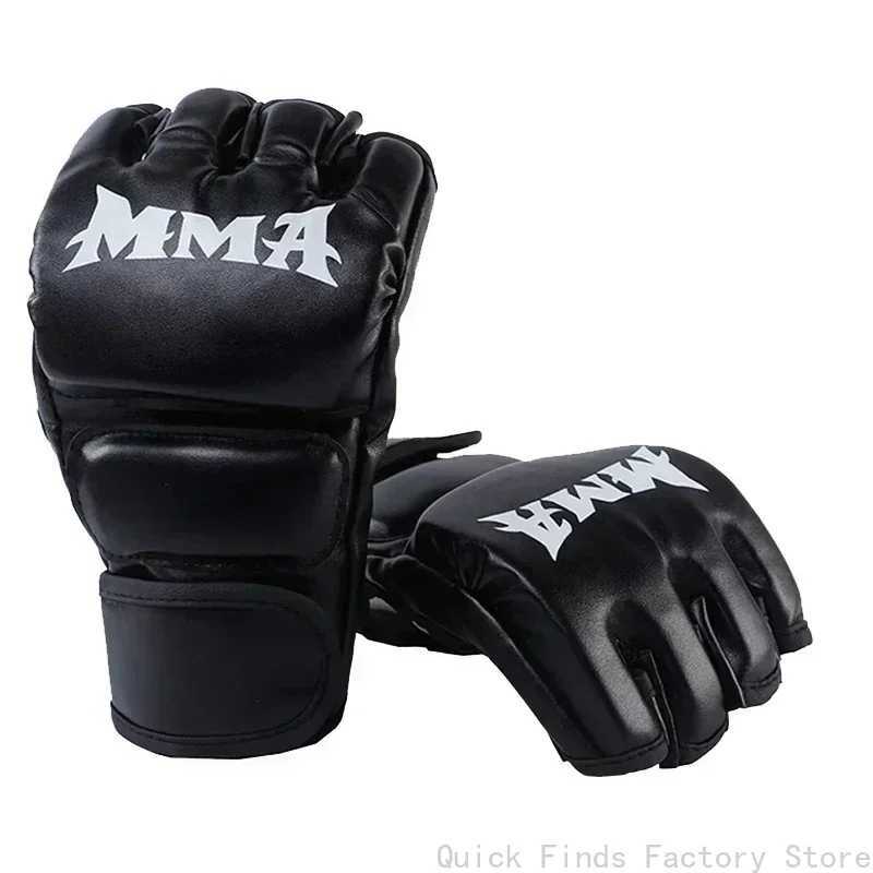 Gear Professional Boxing Training Protective Gloves Half Finger Leather Cushion for Adult Sanda Boxing UFC Training Sandbag Knuckles N260923