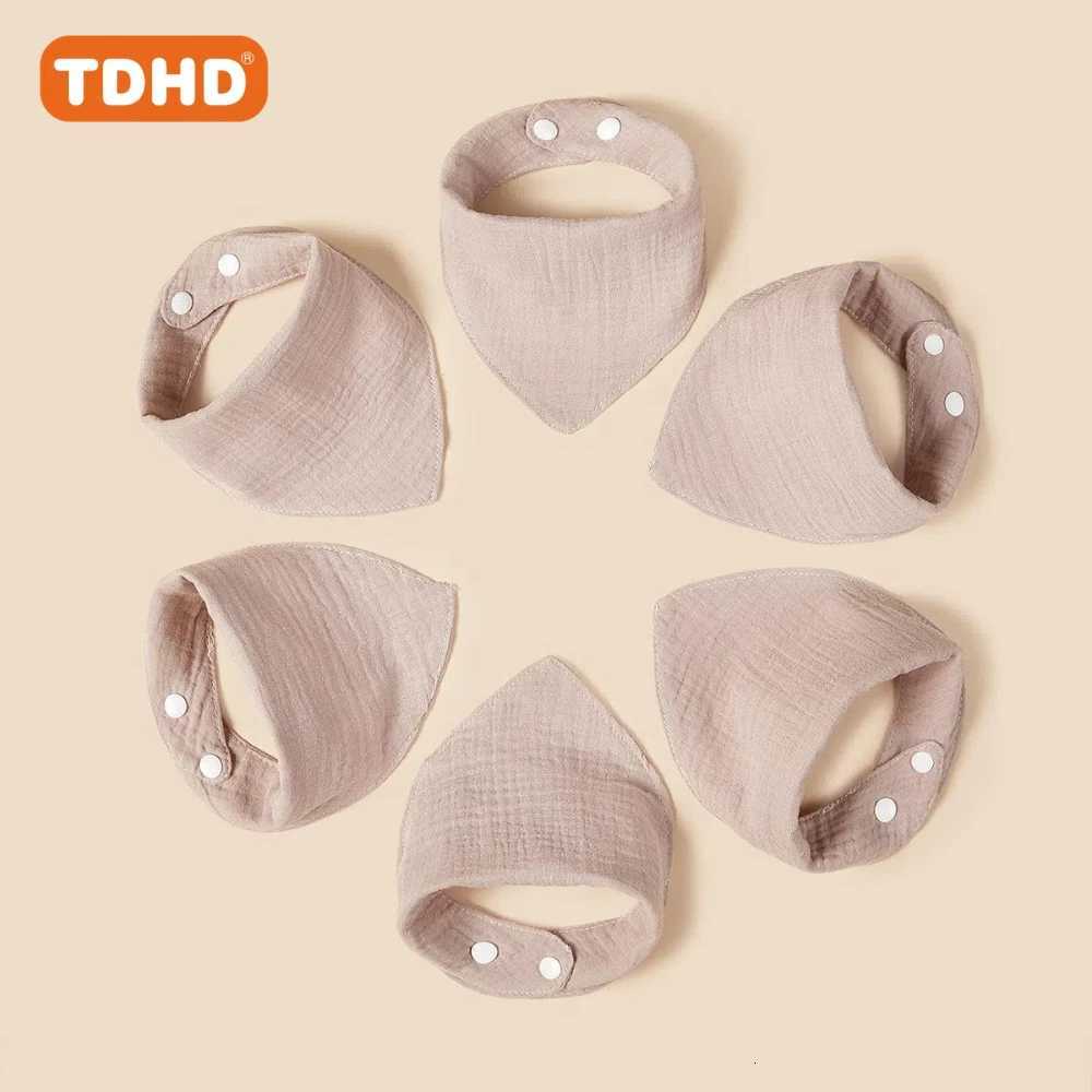 Burp Cloths TDHD 7 Bibs PCS Baby Solid Color Pure Cotton Muslin Drool Towel Soft Skin Friendly Absorbent Fast Fashion Color Muslin BibW260923