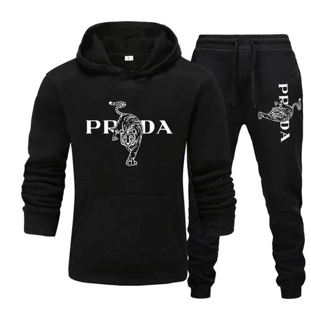 Men's Sets Hoodies Sweatpants Two-piece 2025 New Warm Fleece Autumn and Winter Clothing Fashion Jogging Sportswear Suit Men's T260924