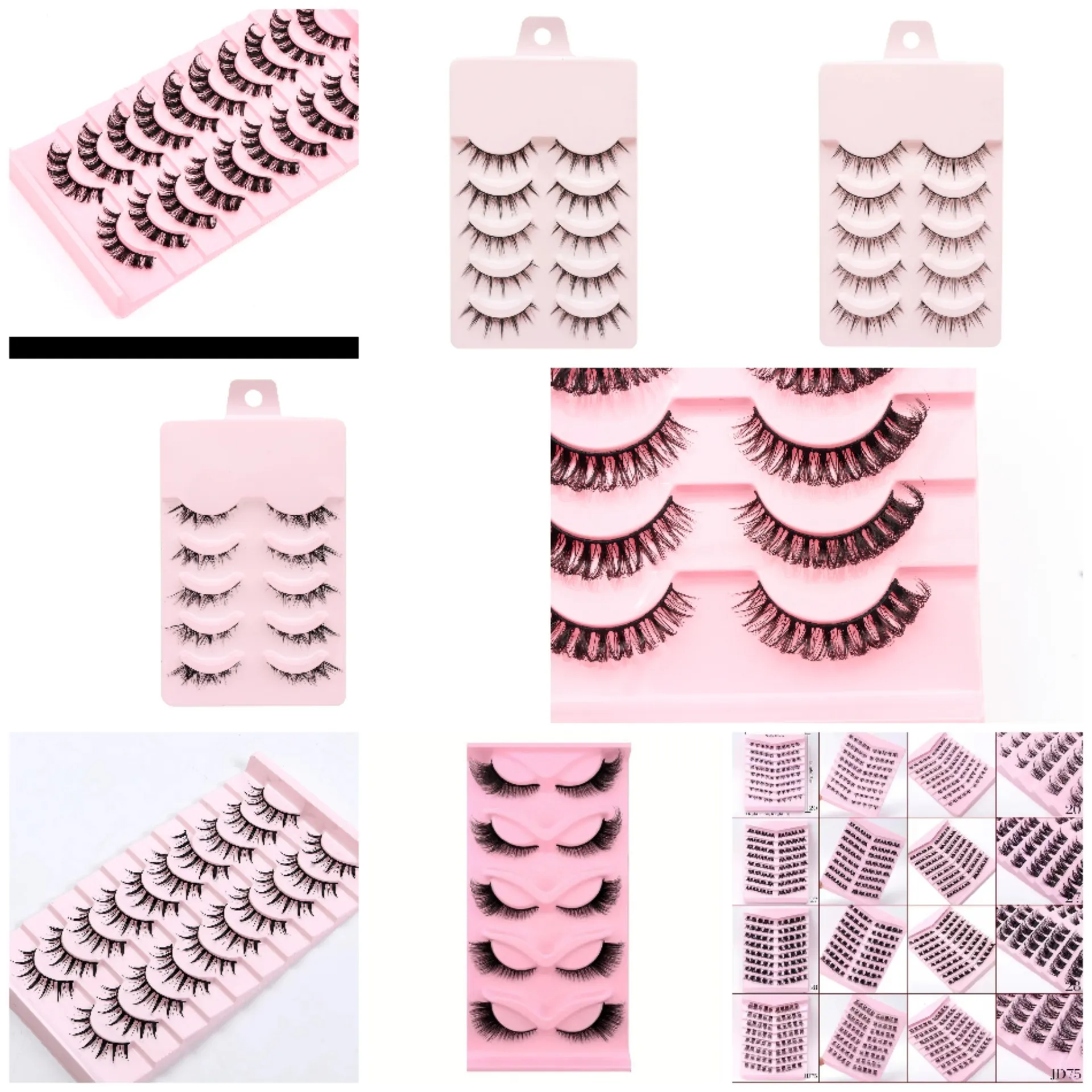 Curl up false eyelashes. Stereoscopic, dense and enlarged eyes. High quality. Factory direct sales