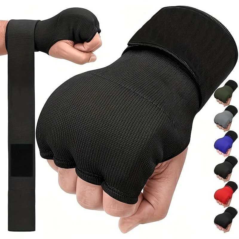 Protective Gear Mma Half-Finger Boxing Gloves Thickened Foam Padding Gym Sanda Muay Thai Fighting Training Hand Wrap Inner Gloves Q260923
