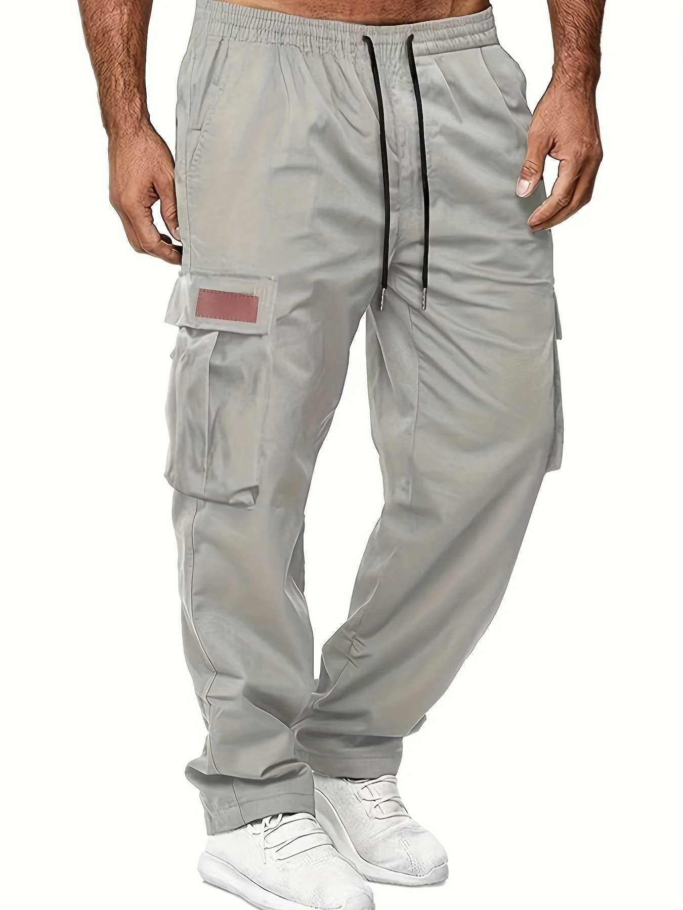 Men's Pants 2024 Summer New Men's Work Pants European and American Independent Station Drawstring Multi Pocket Casual Pants H260924