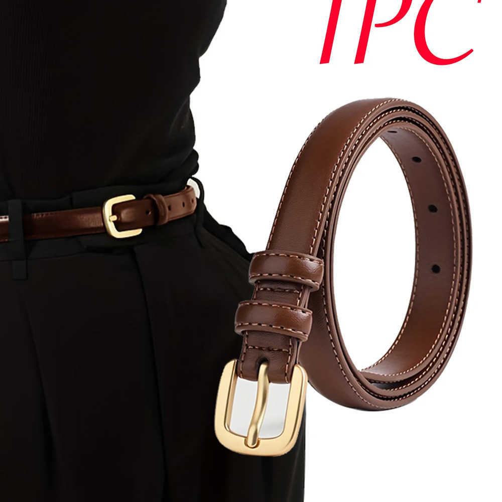 Gold Belts Pin Women Buckle Jeans Black Belt Luxury Vintage Female Skinny Waistband J260923