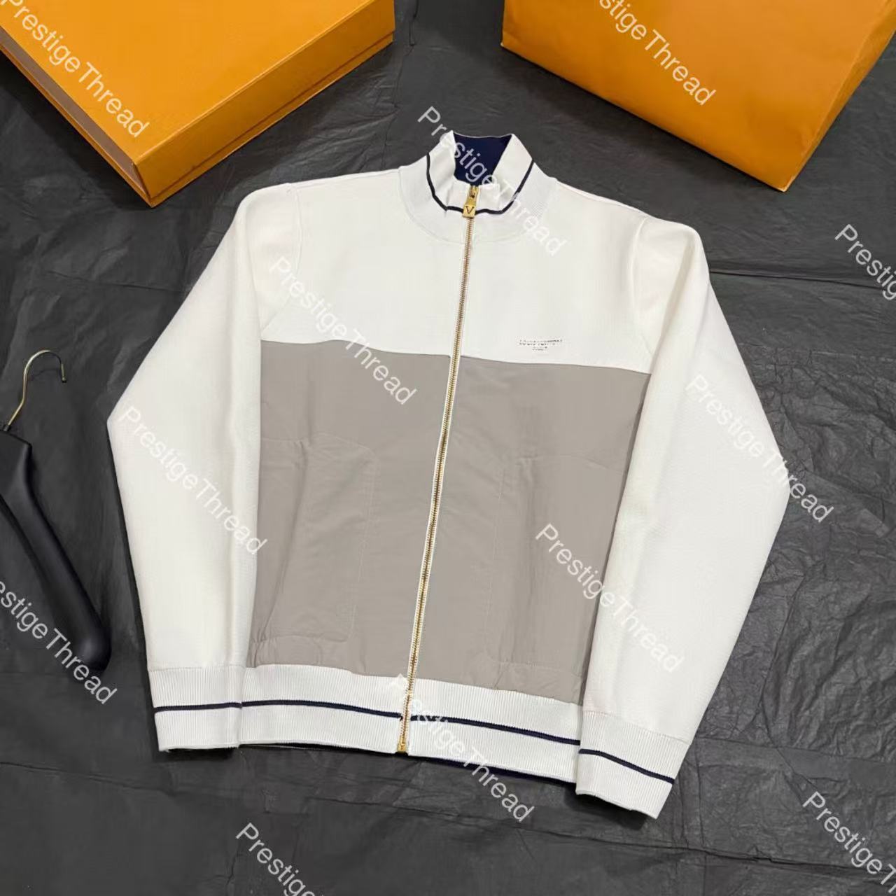 ss26 color-block nylon spliced stand collar jacket designer Men's Jackets with letter print ribbed collar