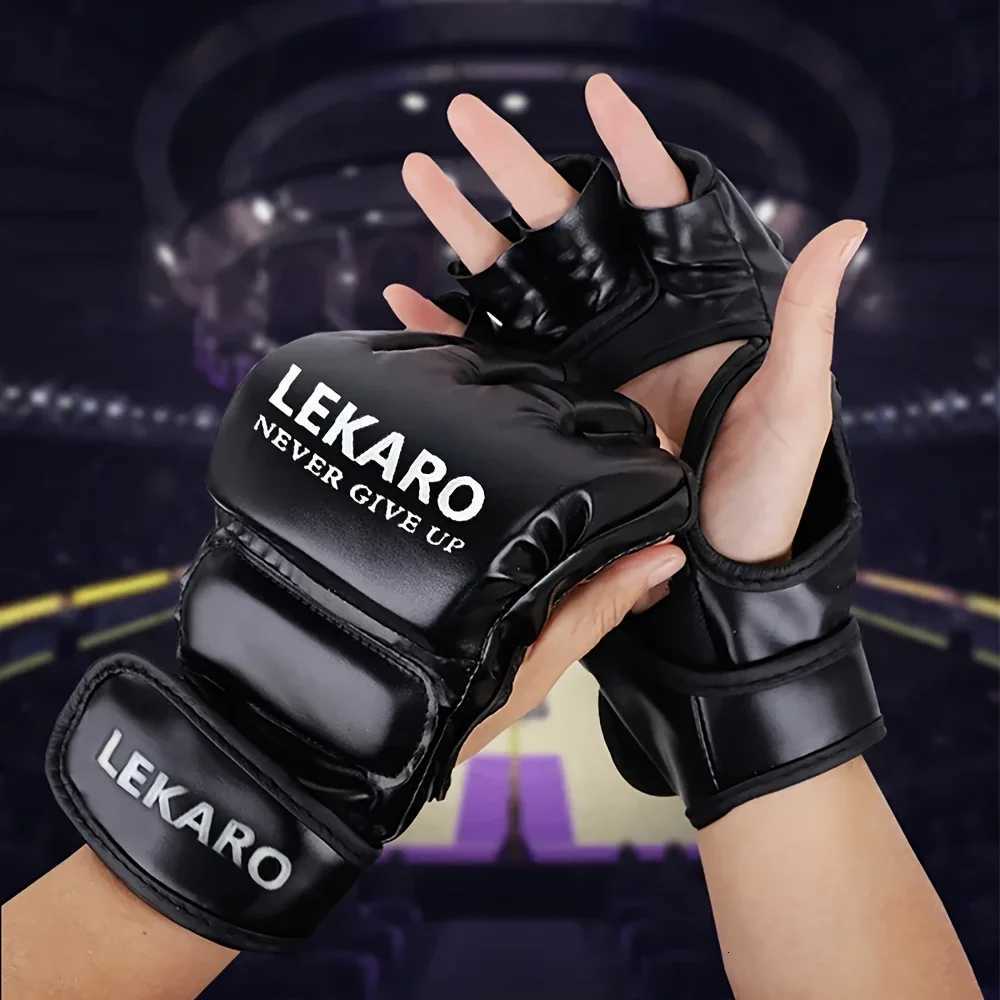 Protective Gear Adult MMA Boxing Gloves Half Finger Professional Muay Thai Martial Arts Training Fight Sports Punching Bag Workout Equipment Q260923