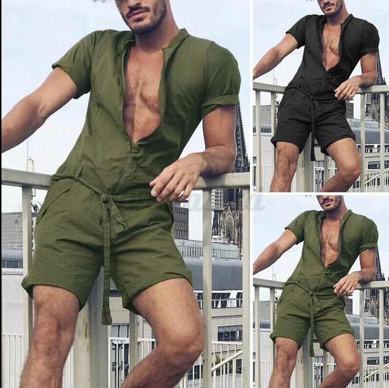 2026 Spring European American Men Green Cotton Hooded Two Piece Set Regular Short Sleeve Top Matching Pants Fashion Daily Casual 260911
