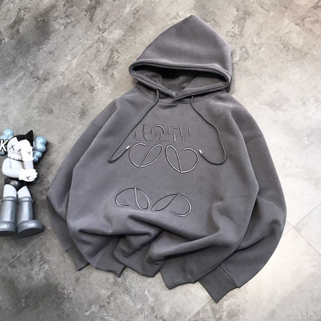 26ss autumn/winter new collection mismatched embroidered pattern unisex thickened and fleece-lined hooded sweatshirt for autumn and winter T260924