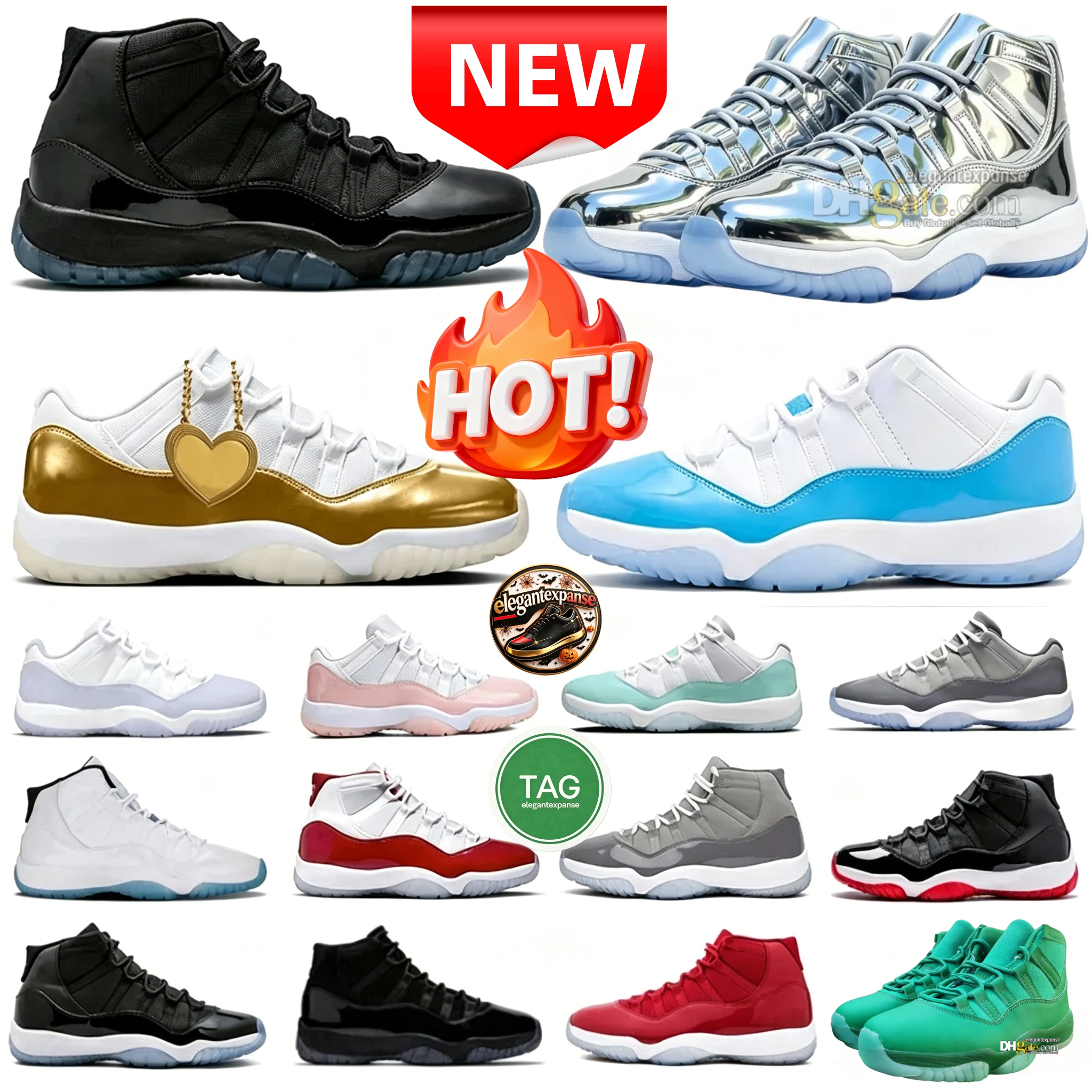 With Box 11 Baketball 11 Deigner Shoe Inner Beat Rare Gamma Cap and Gown Grand Finale Univerity Blue low Bred Cool Grey Cherry men women outdoor cau