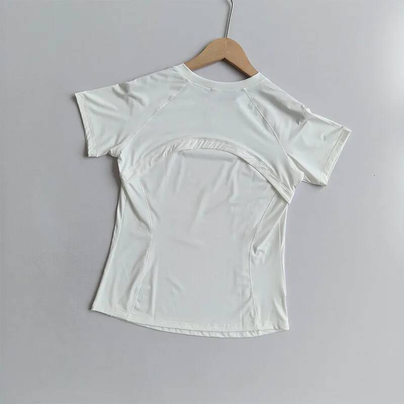 Women's Ice Silk Yoga Wear Short-Sleeved Loose Breathable Fitness Training T-shirt Sun Protection Casual Running Outdoor Sports 26Y0924