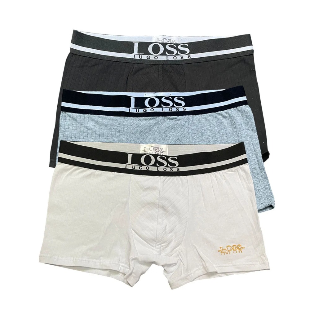 3Pcs Cotton Men Boxer Briefs Letter Print Breathable Sexy Comfortable Underwear For Daily Wear