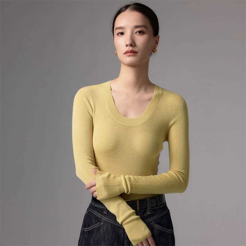 Women's Sweaters CHICUU Women Wool Pullover Machine Washable 100% Wool Knitwear O-Neck Long Sleeve Pullover Autumn Winter Basic Soft Warm Cloth