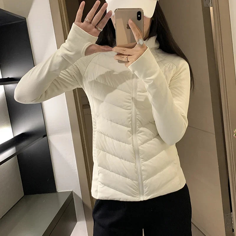 Women's Autumn Winter Lightweight Goose down Jacket Stand up Collar Warm Slim Fit Outdoor Leisure Sports Yoga Coat 260923