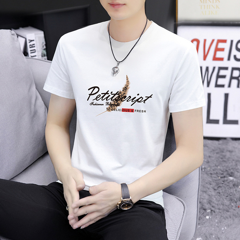 Cool-touch short-sleeve t-shirt for men, summer cool half-sleeve tee, men's round-neck top, new trendy brand