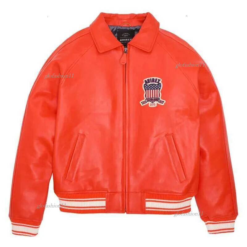 Avirex Leather Jacket Genuine Leather Avirex Jacket European Lambskin High Quality Embroidery Jackets Avirex Moto Luxury Fashion Classic Trend Desig
