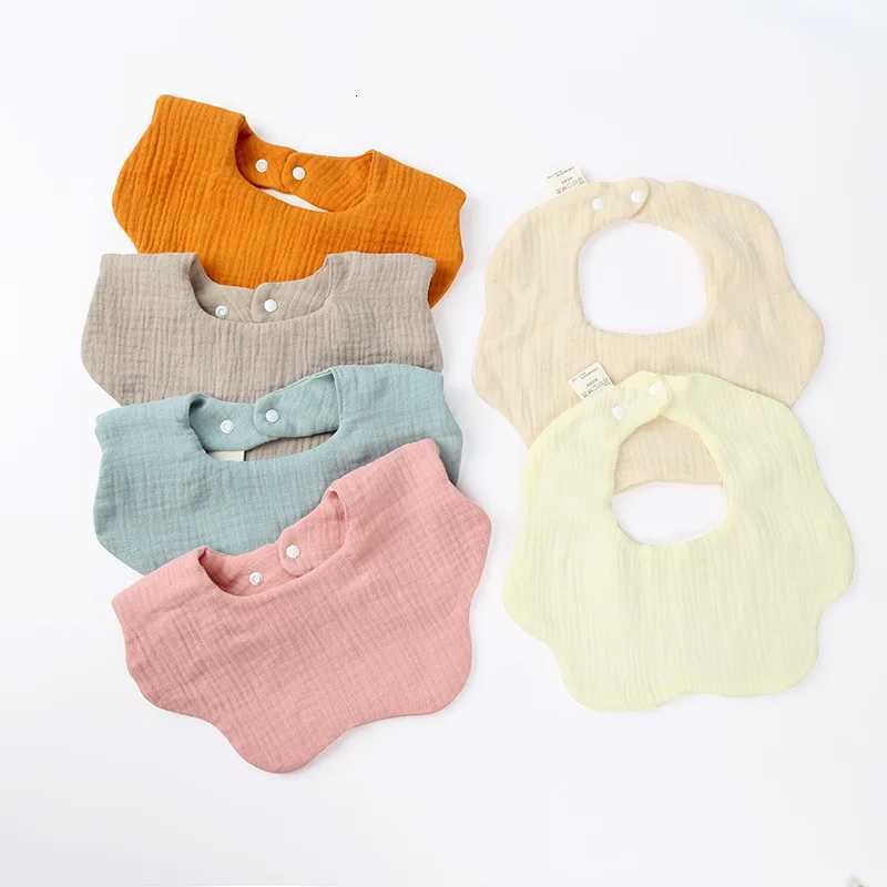 Burp Cloths Cotton Solid Bibs Color Gause Baby Bibs Flower Newborn Bib Infant Burp Cloths Bandana Scarf for Girl Boy Feeding Sva TowelW260923