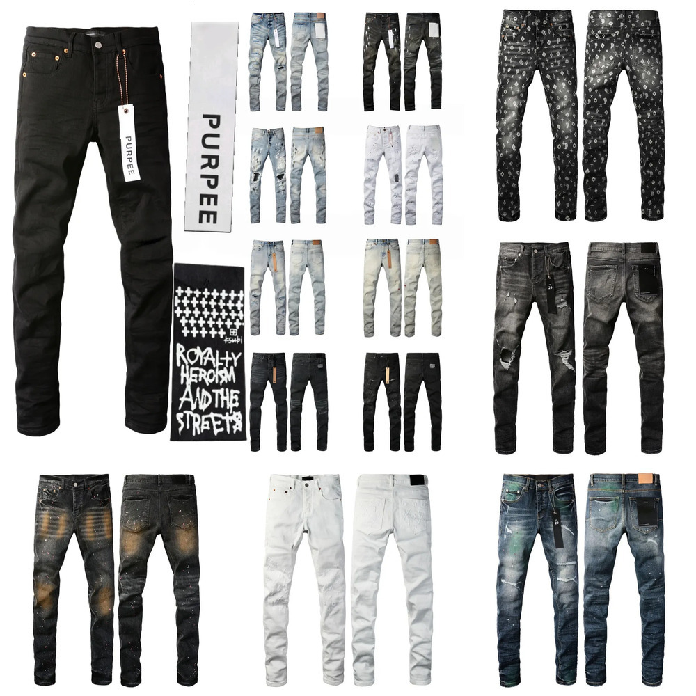 Designer men's jeans high quality men's street fashion jeans men's hip-hop rock retro style graffiti men's jeans