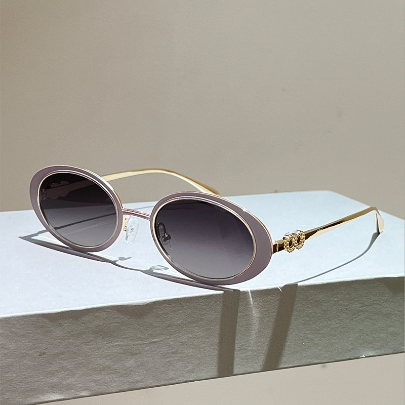 High-End Stylish Sunglasses Women, New Korean Version, Oval Small Frame Metal Sunglasses, Unique Street Style Glasses For Men Luxury Brand Designer