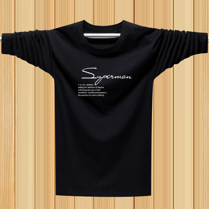 Spring and autumn season, lightweight long-sleeved T-shirt, men's loose-fit top, plus-size, printed undershirt, trendy style